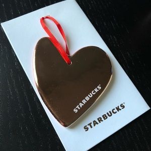 🆕 Starbucks Rose Gold Heart Ceramic Ornament 2017